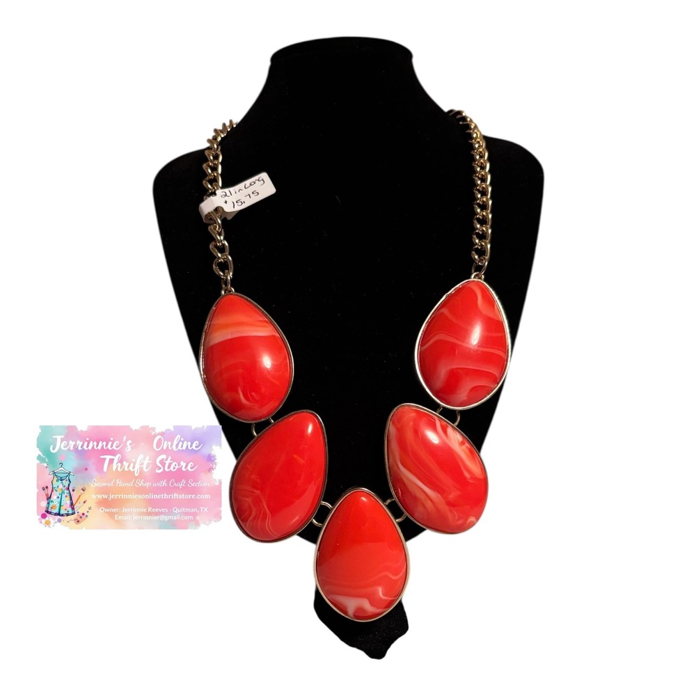 Elegant‎ Orange Teardrop Necklace